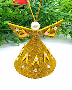 12K views · 271 reactions | Most beautiful Christmas angel making very easy instruction step by step at home - Christmas tree decorating ideas with glitter foam paper angel #diy #Christmas #angel #decor | Craftsome | Facebook