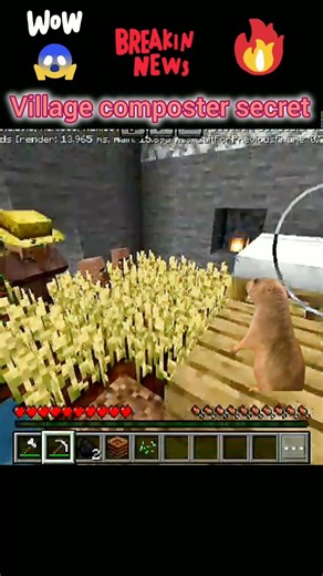 Village composter secret 😱😱😱#minecraft #trending #Hrsh kr #myths
