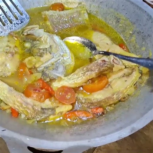 Delicious meal tonight, yellow cooked barramundi