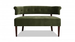 Jared Tufted Bench Settee, Olive Green