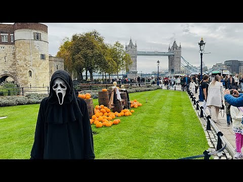 LONDON WALK 2024 | London Halloween Walking Tour | Tower of London to London Tower Bridge [4K HDR]