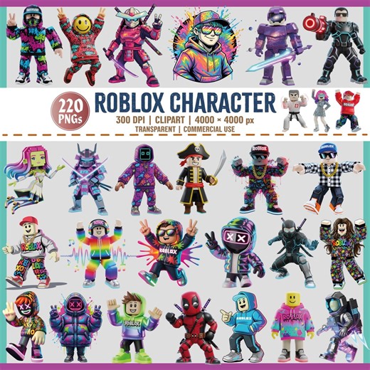 Roblox Character PNG Clipart Mega Bundle, Game Avatar Set - Etsy