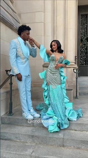💙🩵🔥 Prom King and Queen Style Moves #cheer #promdress #highschool #dance #fashion #prom