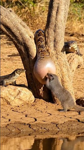 🤯 Unbelievable Attack! Mongoose Uses ROCK to Force Python to VOMIT Prey! SHOCKING! #UltimateHunt
