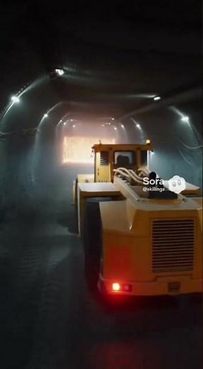 high-tech hard rock mining environment underground.