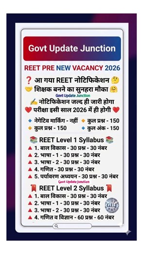 REET Pre Exam 2026 kab hoga || Reet pre syllabus 2026 || Reet pre new vacancy 2026 #reet #shorts 😳