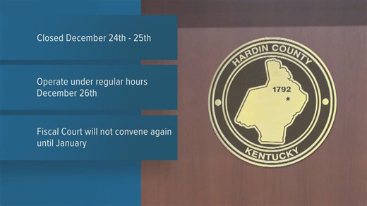 Hardin County offices to stay open Friday after Christmas