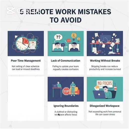 MISTAKES TO AVOID, WHEN WORKING REMOTELY 📌