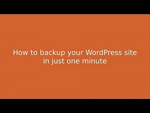 How to backup your WordPress site in one minute with UpdraftPlus