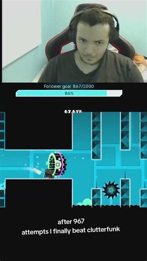 Beating Clutterfunk After 967 Attempts in Geometry Dash