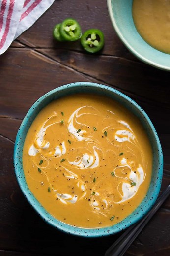 Spicy Caribbean Inspired Sweet Potato Soup - Sweet Peas and Saffron