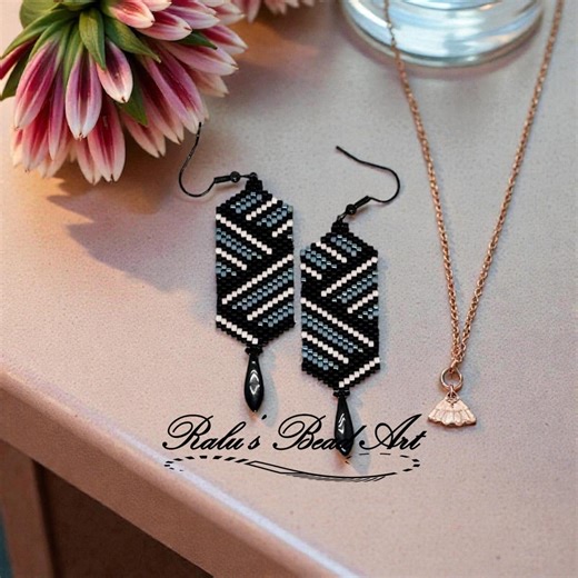 Brick Stitch Earring Pattern, BRAIDED RIBBONS, No Physical Earrings, Instant Download - Etsy