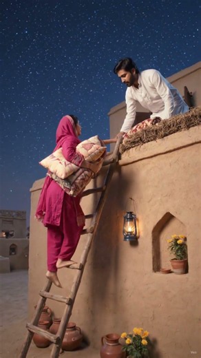 When Summer Heat Turns Into a Rainy Night | Village Family Rooftop Sleep Story