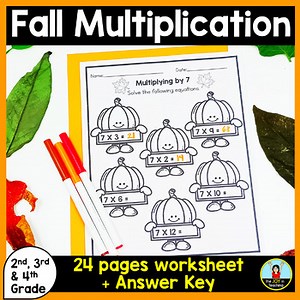 Fall Multiplication Worksheet