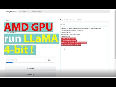 AMD GPU 6700XT run a 13 Billion LLM Model - how to run LLaMA 4bit mode (in text-generating-webui)