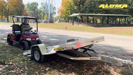 The Aluma 6810 Tilt utility trailer has a 2200# rubber torsion axle, 13" Aluminum Wheels, 7" heavy duty frame rail, fender steps, tongue handle, receptacle holder, LED lighting and a 69" X 122" bed size. https://alumaklm.com/products/utility/single-axle/6810-tilt-trailer/ https://alumaklm.com/dealer-locator/ #aluminumtrailer #Utilitytrailer #MadeintheUSA #alumalife #aluma #utvtrailer #tilttrailer #Aluminumtilttrailer #tiltingtrailer #atvtrailer #golfcarttrailer | Aluma Trailers