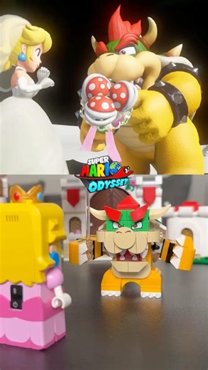LEGO vs. video game: super mario odyssey (peach rejects them)