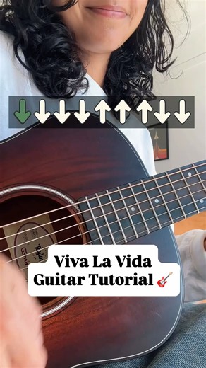 EASY Viva La Vida - Coldplay Guitar Tutorial 🎸 #shorts