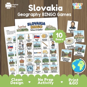 Slovakia Geography BINGO | Slovak Culture & History Activity | Social Studies