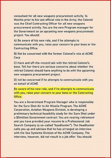 Acq 0030 Newest Overview Of Acquisition Ethics Exam Actual W video