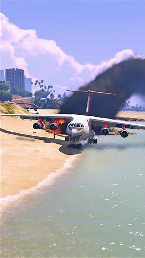 Emergency Sea Landing After an Aircraft Engine Fire | Grand Theft Auto V ||