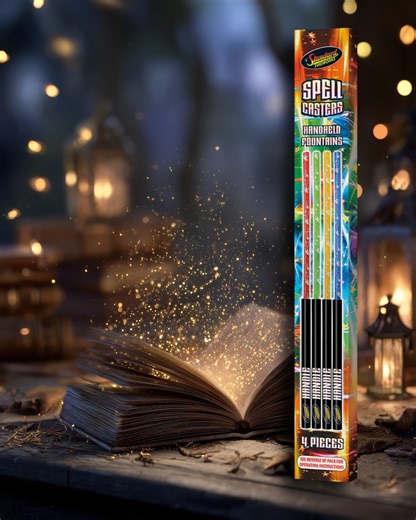 ✨ Ready to cast some spells this Halloween? 💫 Meet Spellcasters - our magical handheld fountains that sparkle in red, green, yellow & blue! 🎃 Perfect for little wizards and witches (with adult supervision, of course!) and adding some colour to your spooky celebrations. 👻 Find them now at the Factory Shop! | Standard Fireworks