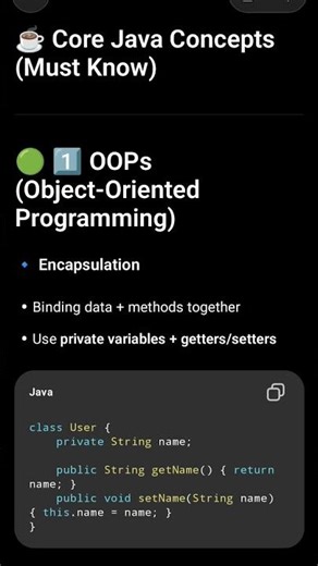 Core Java Concepts #shorts