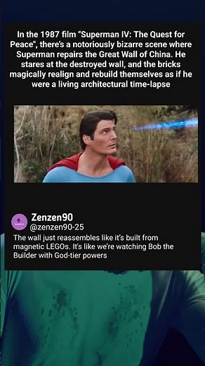 In the 1987 film "Superman IV: The Quest for Peace", there’s a notoriously bizarre scene