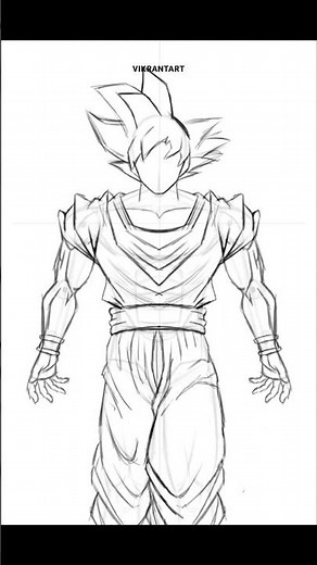 🔥Goku Drawing 🔥 Outlining tutorial #goku #gokublack #drawing #anime #animesketch #drawingtutorial