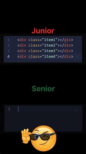 Junior vs Senior HTML 💻 #débutant #coding #frontendcourse #python #programmation #javascript