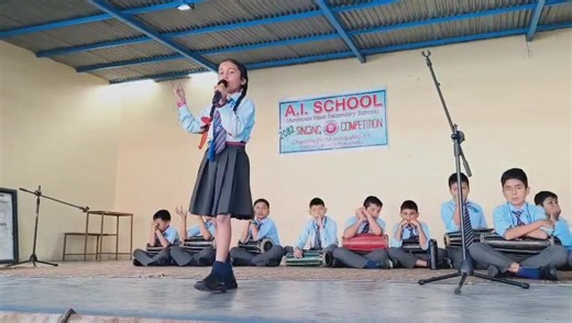 5.4K views · 109 reactions | Bibidha Bhattarai beautifully sang the song “Mathi mathi Sailungema chauri dulaunelai…”  | A.I. - Ambrosia Ideal Secondary School | Facebook