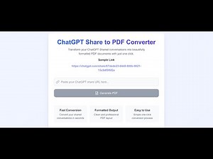 Convert a ChatGPT conversation to a PDF
