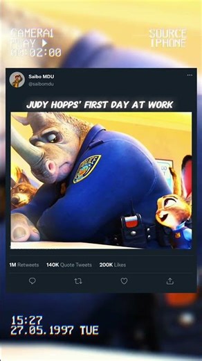 Judy Hopps' first day at work | #zootopia #shorts #edit #animation #anime #judyhopps