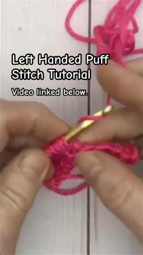 Left Handed Crochet Puff Stitch Tutorial. Linked below. #crochet #stitchtutorial