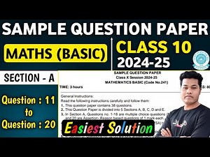 Maths Basic Sample Paper 2024-25 Class 10 CBSE Solution | Class 10 Maths Basic Sample Paper 2024-25