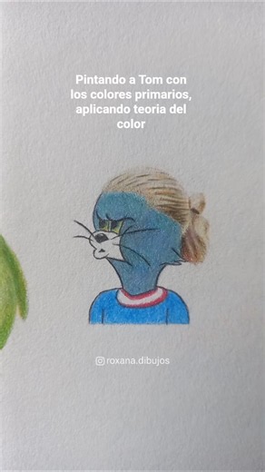 Pintando a Tom con colores primarios (teoria del color) #art #dibujosacolor #drawing #colortheory