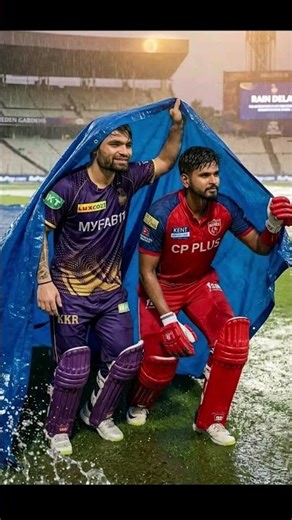 Rain Delay Drama 🏏 Players Saving Match in Storm 🌧️ #IPL #RainDelay #Cricket #KKR #PBKS