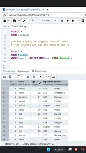 Subquery easy explained | SQL interview Question #dataanalytics #databaseconcepts
