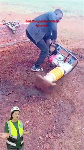 Soil Compactor Safety Ignored | One Wrong Move Can Be Fatal #Handandpowertools #po #learnwithnajma