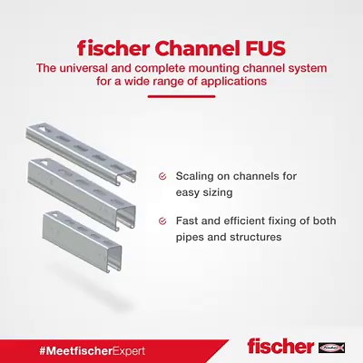 98 reactions | #fischerMEA Simple installation and optimised connections. Choose FUS Channel System from fischer - the most versatile installation system for pipes, ventilation ducts and cable trays. #fischer #InnovativeFixingSolutions | fischer group | Facebook