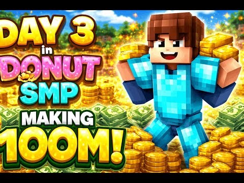 Donut smp making 100M by only mining in nether day-3