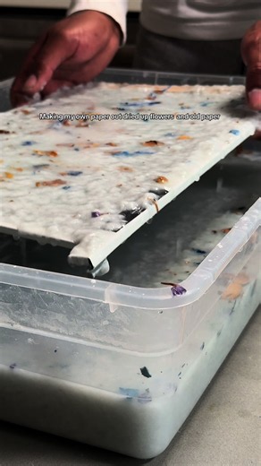 Making Paper from Dried Flowers and Old Paper