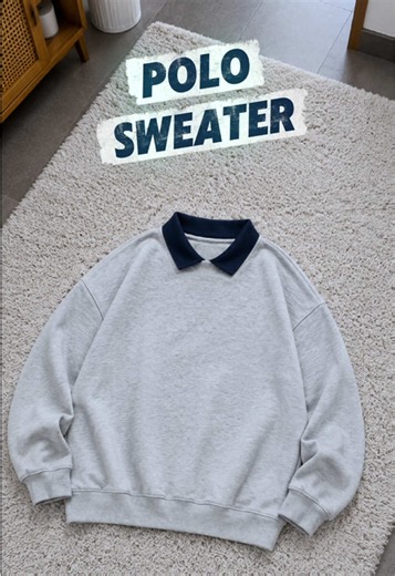 🩶 Gray Polo Sweater for Men 👕 Clean, classy & perfect for office or everyday wear. ✨ #MensFashionPH #PoloSweater