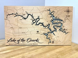 Lake of the Ozarks Wood Map: 3D Engraved Layered Lake Art - Etsy
