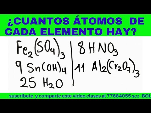 CUANTOS ÁTOMOS DE CADA ELEMENTO HAY? QUÍMICA