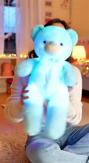Colorful Light-Up LED Bear Plush Toys for Cozy Bedtime