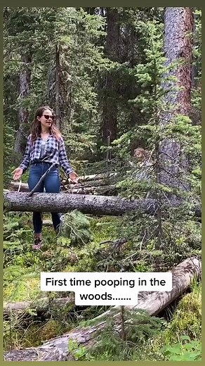 Pooping in the woods isn’t as easy as one might think 🤣 #funnyvideos #mom #fyp
