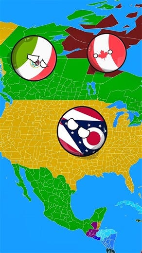 Mexico 🇲🇽 vs Canada 🇨🇦 in nuttshell 😱💀 (Part 1) #countryballs #geography #viralshorts #shorts