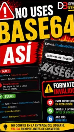 🚨 No uses Convert.FromBase64String() así en .NET