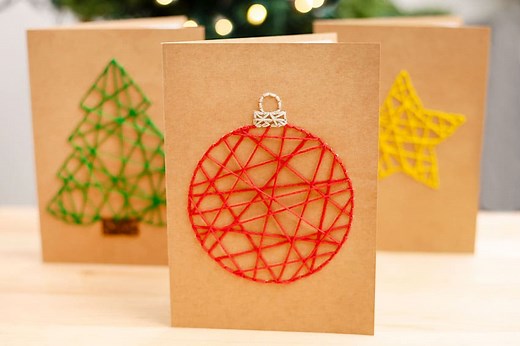 String Art Christmas Cards | Easy DIY String Art Cards